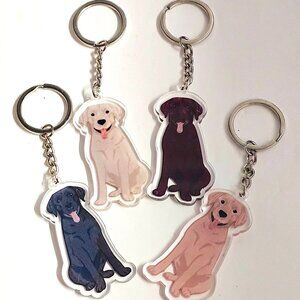 Labrador Retriever Dog Keychain Charm/Acrylic Pet Lover Purse Bag Gift Accessory